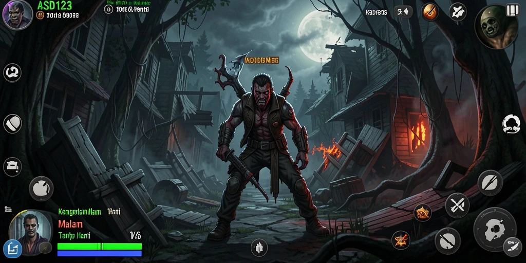 Tampilan Gameplay ASD123 yang menyeramkan dan menegangkan.