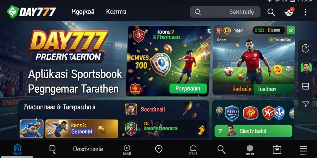 Tampilan gameplay Sportsbook di aplikasi DAY777 yang menarik.