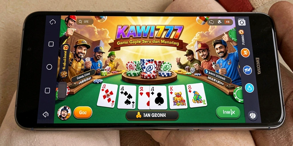 Tampilan gameplay seru KAWI777 dalam permainan Gaple.