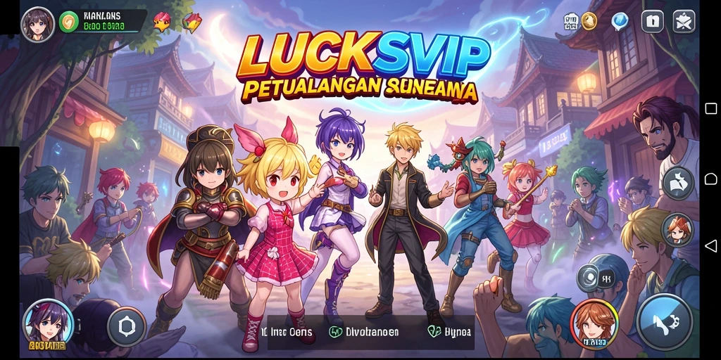 Gameplay seru dalam LUCKSVIP dengan karakter anime populer.