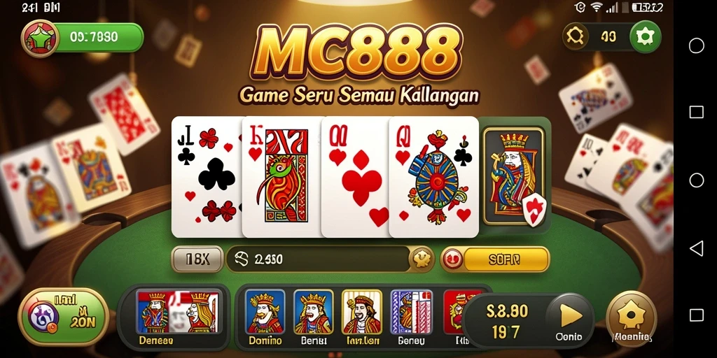 Screenshot gameplay MC888 menampilkan aksi Domino yang seru dan interaktif.