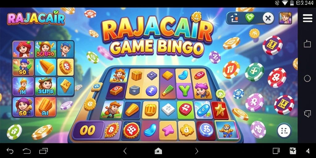 Tampilan menarik dari gameplay Bingo di RAJACAIR dengan berbagai warna.